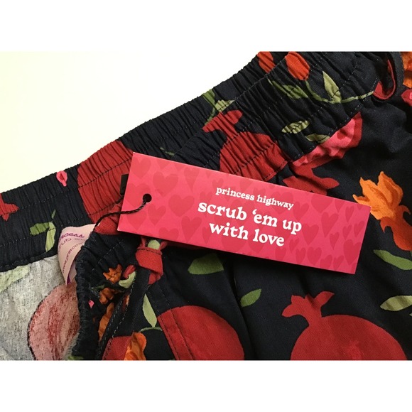 Princess Highway Unisex Navy Pomegranate Scrub Pant Size L - Picture 11 of 14